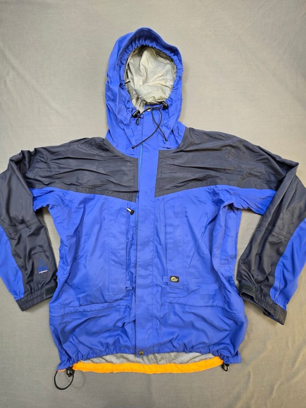 Vintage Lowe Alpine Mens Large Triple Point Ceramic Hooded Rain Jacket Hiking